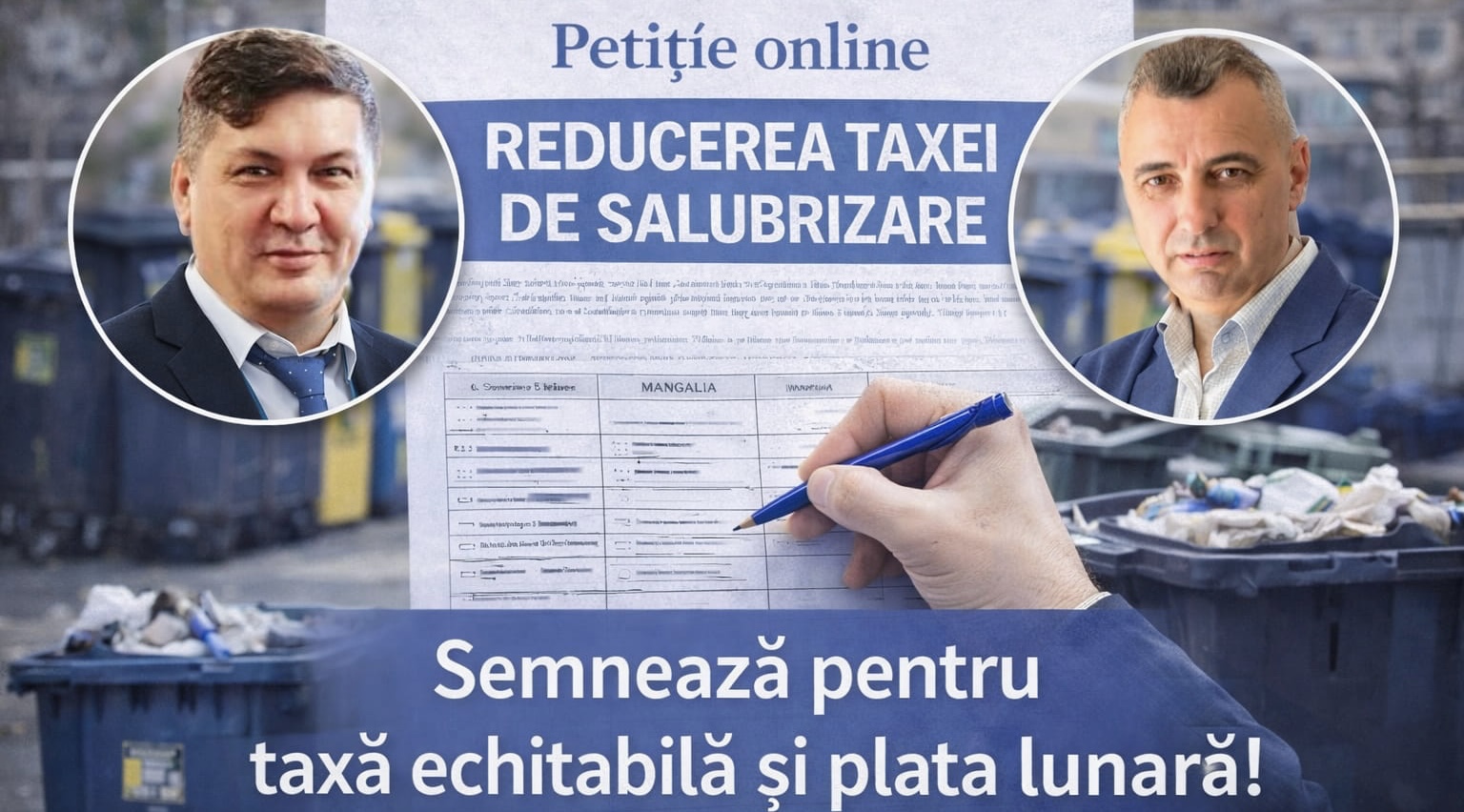 Petiție publică pentru recalcularea taxei de salubrizare la Mangalia